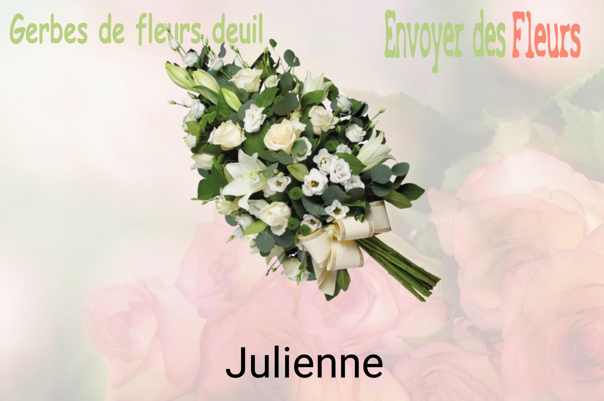 Gerbe de fleurs de deuil livrée à Julienne